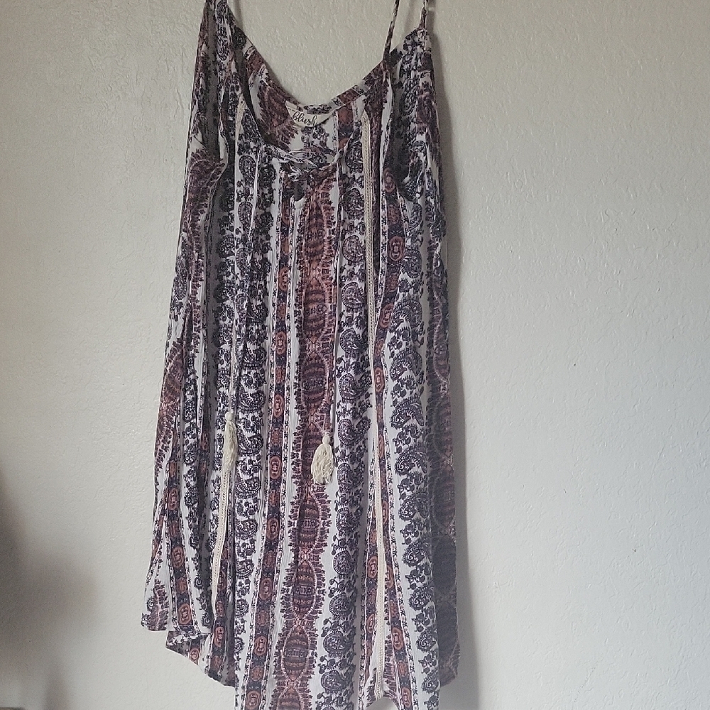 Blush Paisley Patterned Boho Top Size XL